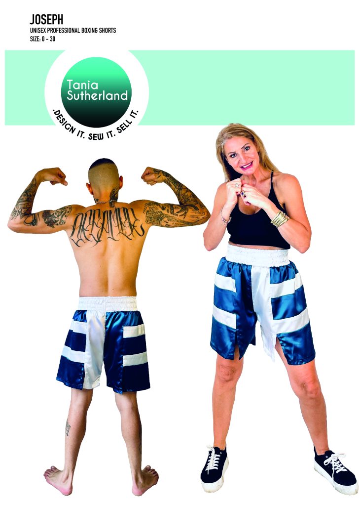 Joseph unisex boxing shorts Tania Sutherland