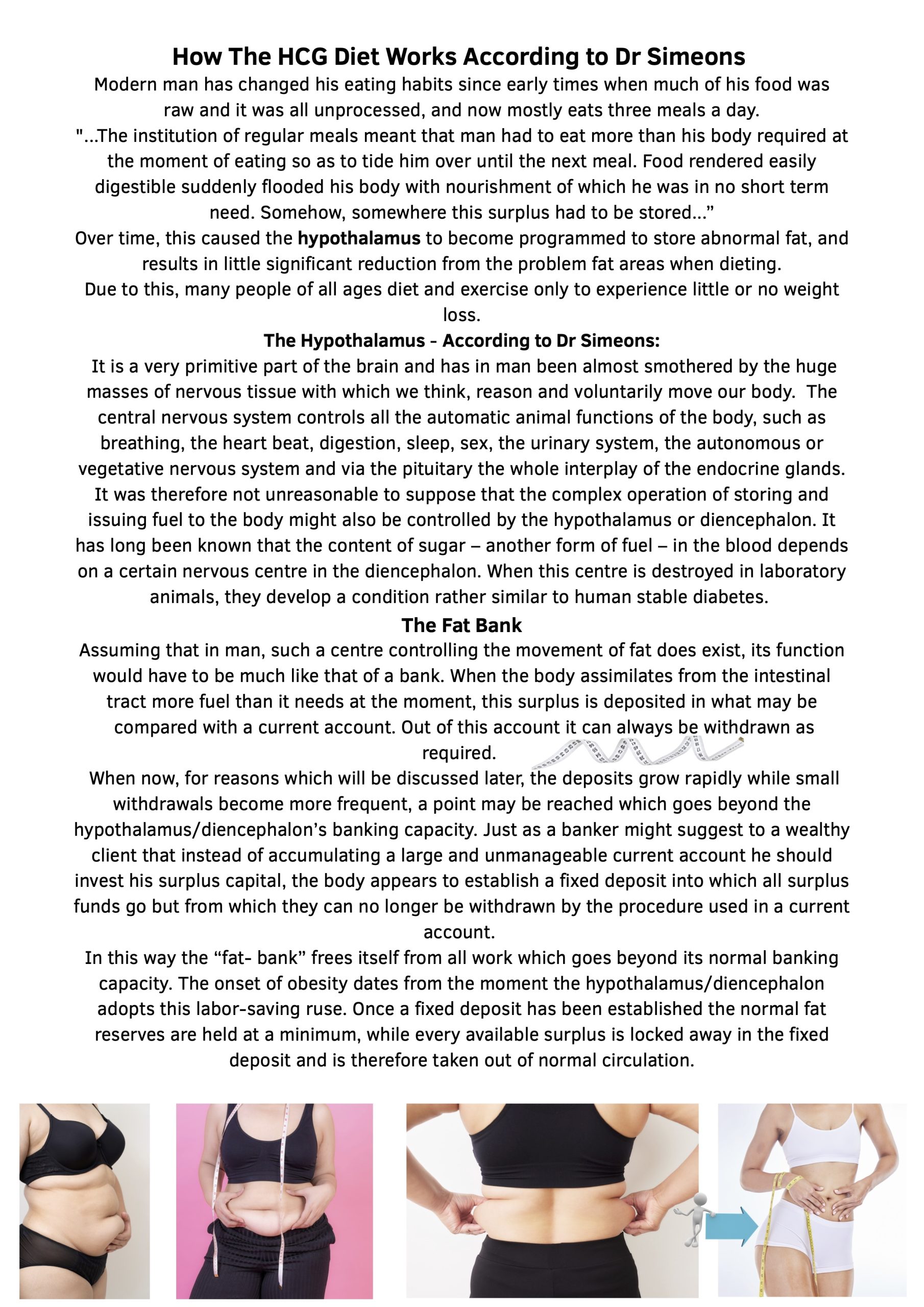 How the HCG diet works according to Dr Simeons