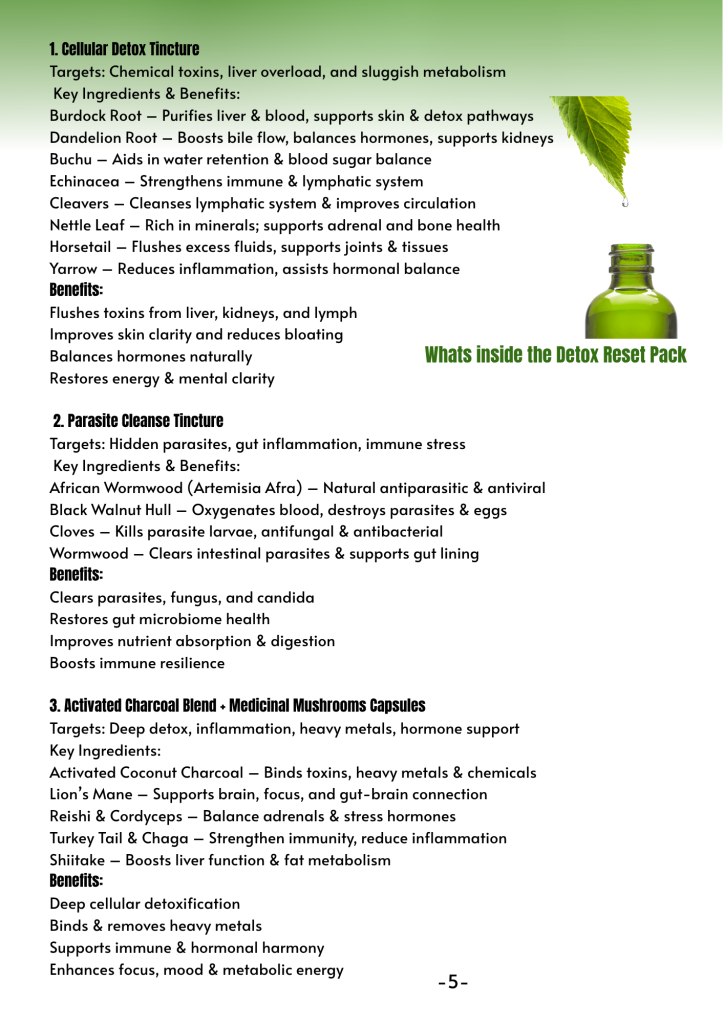 Inside the detox pack